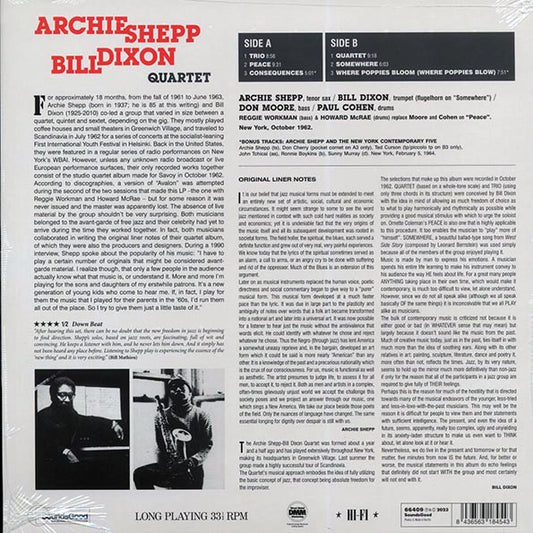 Archie Shepp-Bill Dixon Quartet - Archie Shepp-Bill Dixon Quartet (+2 bonus tracks) (mono) (ltd. ed.) (180g)