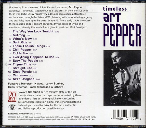 Art Pepper - Timeless (remastered) (20-bit mastering)