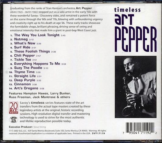 Art Pepper - Timeless (remastered) (20-bit mastering)