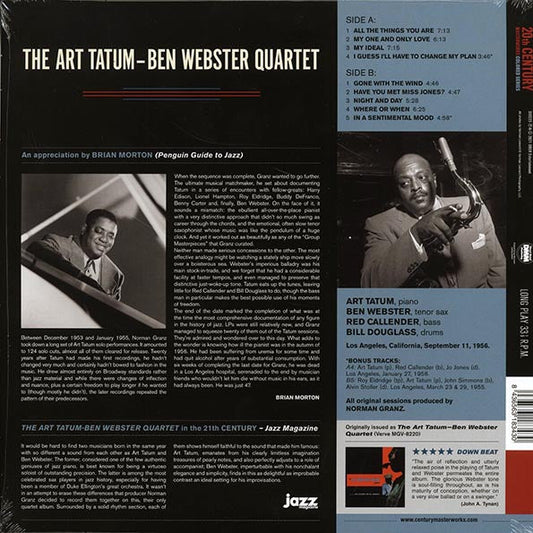 Art Tatum-Ben Webster Quartet - Art Tatum-Ben Webster Quartet (+2 bonus tracks) (ltd. ed.) (180g) (red vinyl)