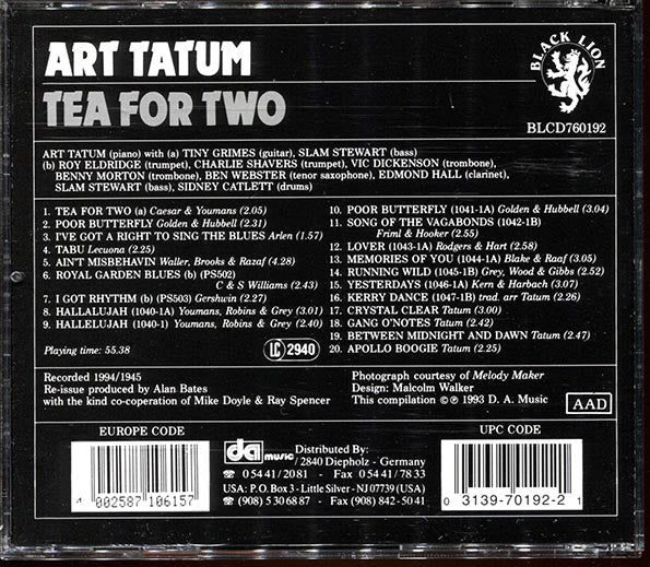 Art Tatum - Tea For Two (20 tracks)