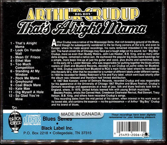 Arthur Big Boy Crudup - That's Alright Mama (marked/ltd stock)