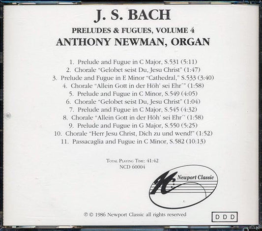 Bach, Anthony Newman - Bach: Preludes & Fugues For Organ Volume 4