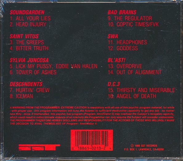 Bad Brains, Soundgarden, Descendents, Etc. - Program: Annihilator II (marked/ltd stock)