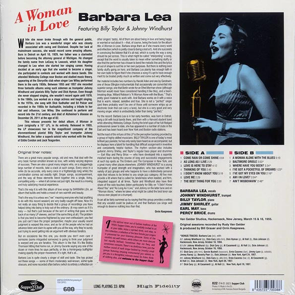 Barbara Lea, Billy Taylor And His Trio, Johnny Windhurst - A Woman In Love (+6 bonus tracks) (180g)