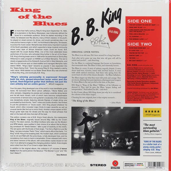 BB King - King Of The Blues (+2 bonus tracks) (ltd. ed.) (180g) (red vinyl)