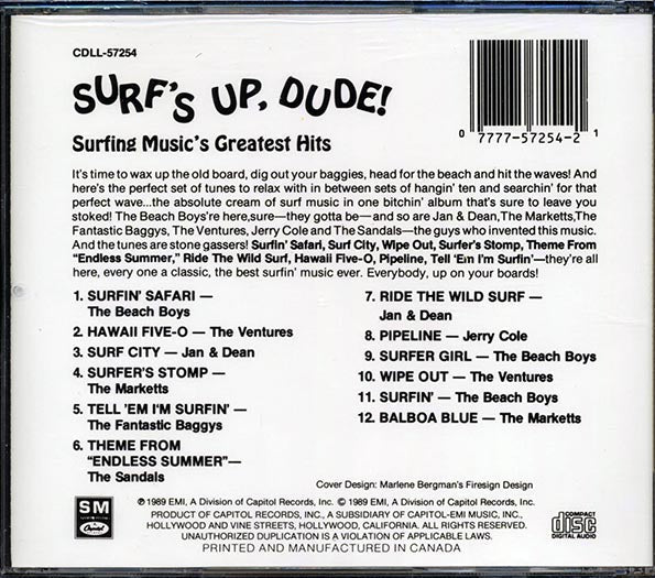 Beach Boys, Ventures, Jan & Dean, Etc. - Surf's Up Dude: Surfing Music's Greatest Hits