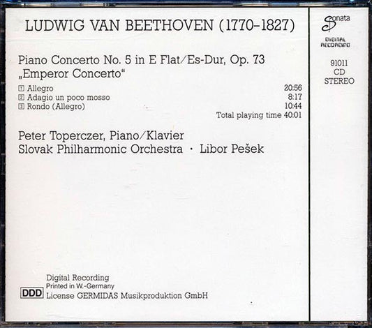 Beethoven - Piano Concerto No. 5 Emperor Concerto: Sloval Philharmonic Orchestra, Libor Pesek