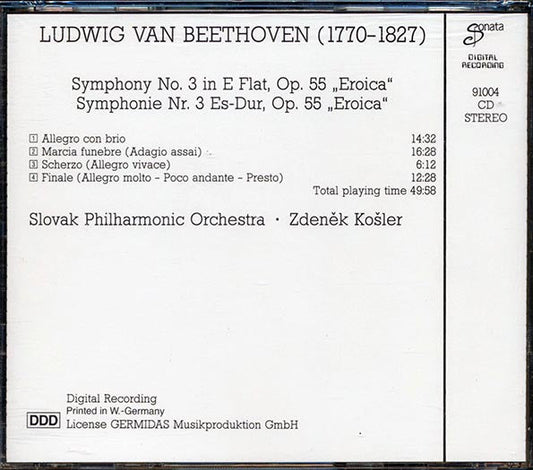 Beethoven - Symphony No. 3 Eroica: Slovak Philharmonic Orchestra, Zdenek Kosler