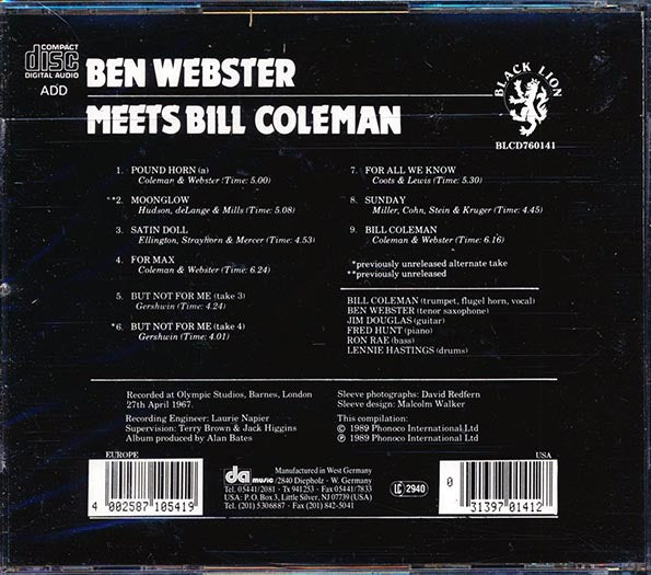 Ben Webster, Bill Coleman - Ben Webster Meets Bill Coleman