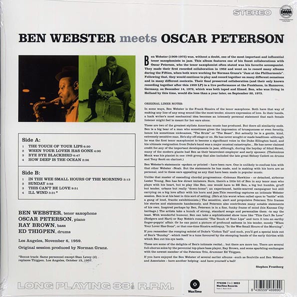 Ben Webster, Oscar Peterson - Ben Webster Meets Oscar Peterson (+bonus track) (ltd. ed.) (180g)