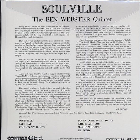 Ben Webster Quintet - Soulville (180g)