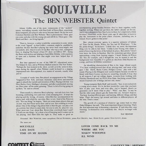 Ben Webster Quintet - Soulville (180g) (orange vinyl)