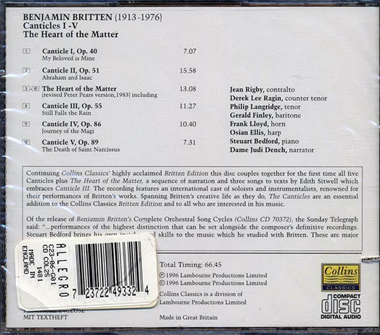 Benjamin Britten - Canticles: The Heart Of The Matter (marked/ltd stock)