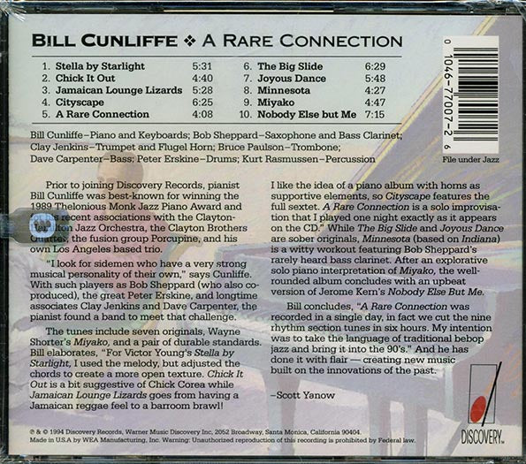 Bill Cunliffe - A Rare Connection