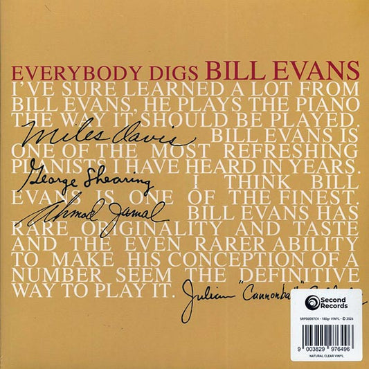 Bill Evans Trio - Everybody Digs Bill Evans (180g) (clear vinyl)