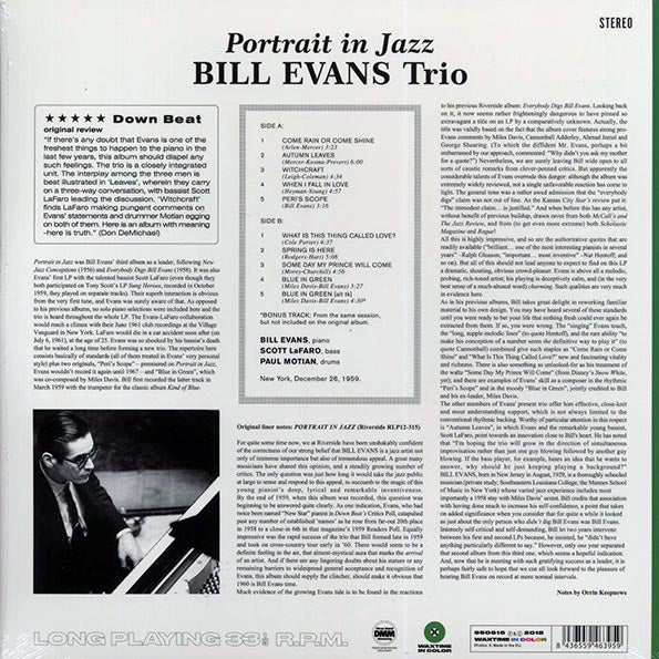 Bill Evans Trio - Portrait In Jazz (+bonus track) (ltd. ed.) (180g) (green vinyl)