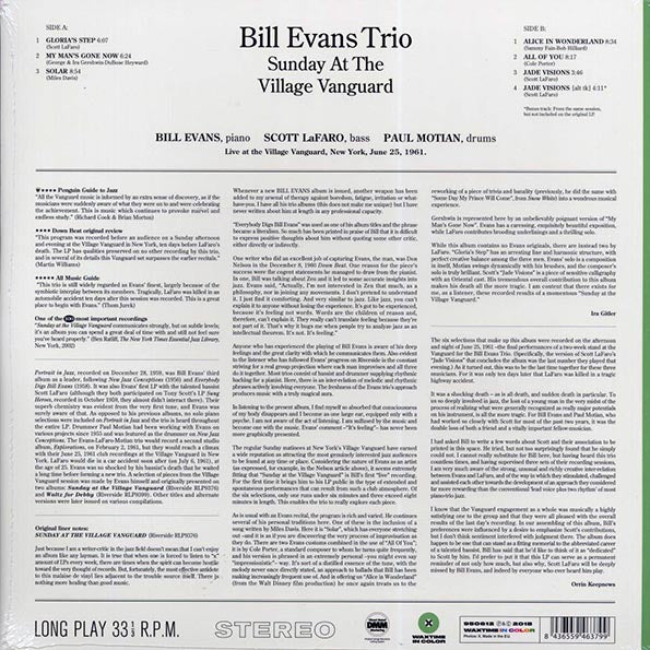 Bill Evans Trio - Sunday At The Village Vanguard (+bonus track) (ltd. ed.) (180g) (green vinyl)