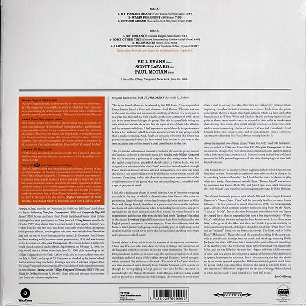 Bill Evans Trio - Waltz For Debby (ltd. ed.) (180g) (remastered)