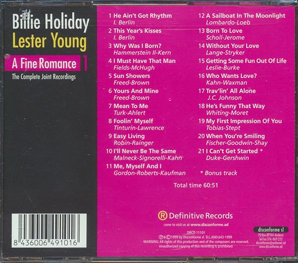 Billie Holiday - A Fine Romance: The Complete Joint Recordings (21 tracks)