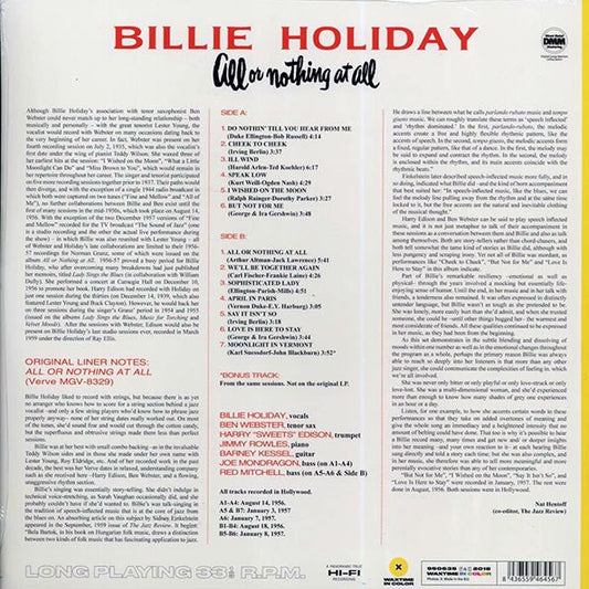Billie Holiday - All Or Nothing At All (ltd. ed.) (180g) (yellow vinyl) (incl. book)