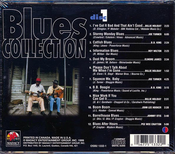 Billie Holiday, Ray Charles, John Lee Hooker, Etc. - Blues Collection 1 CD