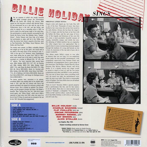 Billie Holiday - Sings (+4 bonus tracks) (ltd. ed.) (180g)