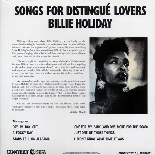 Billie Holiday - Songs For Distingue Lovers (180g) (orange vinyl)