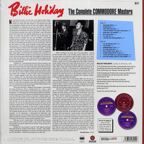 Billie Holiday - The Complete Commodore Masters (ltd. ed.) (180g) (brown vinyl)