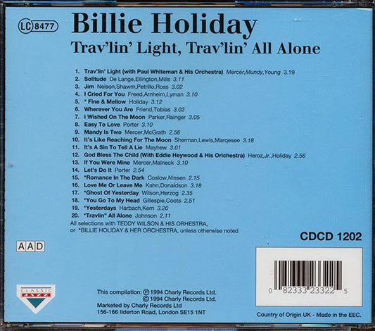 Billie Holiday - Trav'lin' Light, Trav'lin' All Alone (20 tracks)