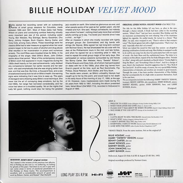 Billie Holiday - Velvet Mood (ltd. ed.) (180g) (remastered)