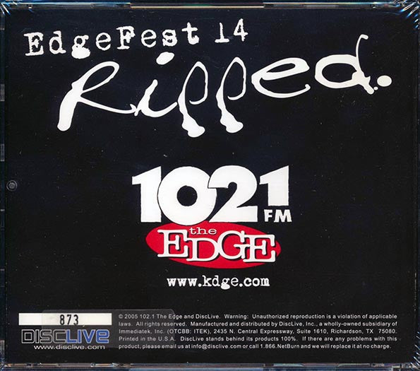 Billy Idol, Sum 41, Crossfade, Etc. - EdgeFest 14 Ripped: 102.1 FM The Edge, April 24, 2005, Dallas, Texas (numbered ltd.ed.)