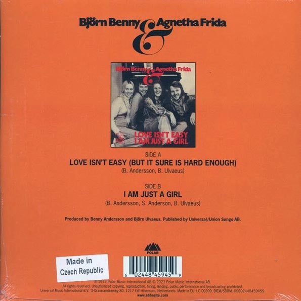 Bjorn Benny, Agnetha Frida - Love Isn't Easy (But It Sure Is Hard Enough)  /  Bjorn Benny, Agnetha Frida - I Am Just A Girl (ltd. ed.) (picture disc)