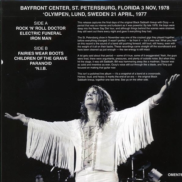 Black Sabbath - The Omen: St. Petersburg, Florida 1978 & Lund, Sweden 1977