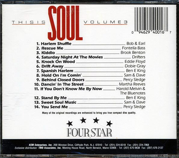 Bob & Earl, Fontella Bass, Brook Benton, The Drifters, Etc. - This Is Soul Volume 3