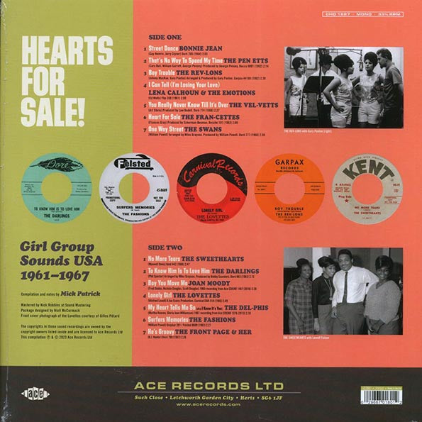 Bonnie Jean, The Darlings, The Vel-Vetts, Joan Moody, Etc. - Hearts For Sale: Girl Group Sounds USA 1961-1967 (180g)
