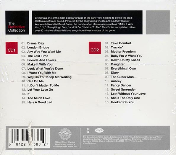 Bread - The Definitive Collection (30 tracks) (2xCD) (marked/ltd stock) (remastered)