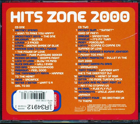 Britney Spears, Backstreet Boys, Delerium, Fatboy Slim, Etc. - Hits Zone 2000 (30 tracks) (2xCD)