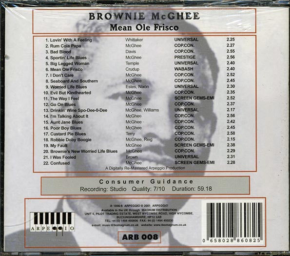 Brownie McGhee - Mean Ole Frisco