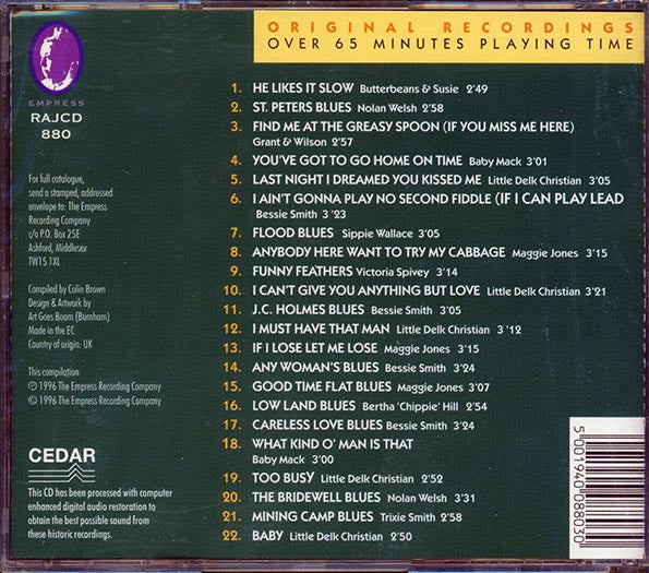 Butterbeans & Susie, Nolan Welsh, Bessie Smith, Etc. - Pure Vintage Blues Volume 2: Mining Camp Blues