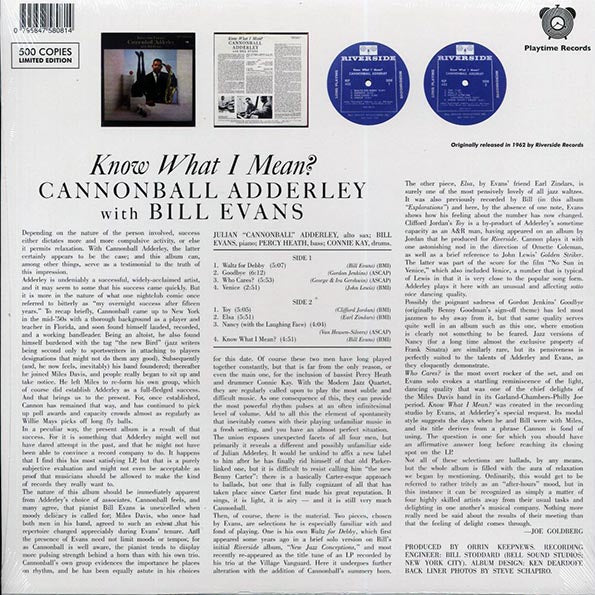 Cannonball Adderley, Bill Evans - Know What I Mean?