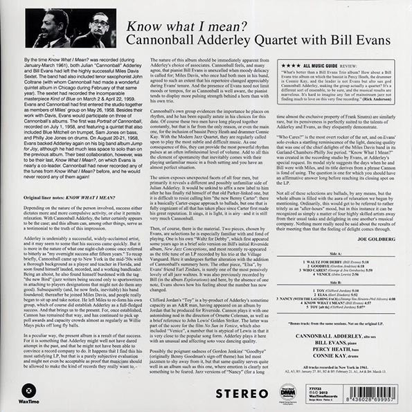 Cannonball Adderley, Bill Evans - Know What I Mean? (ltd. ed.) (180g) (remastered)