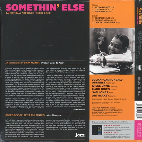 Cannonball Adderley, Miles Davis - Somethin' Else (+bonus track) (ltd. ed.) (180g) (blue vinyl)