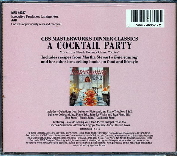 Canon, Sentimentale, Ragtime, Etc.  - Dinner Classics: A Cocktail Party