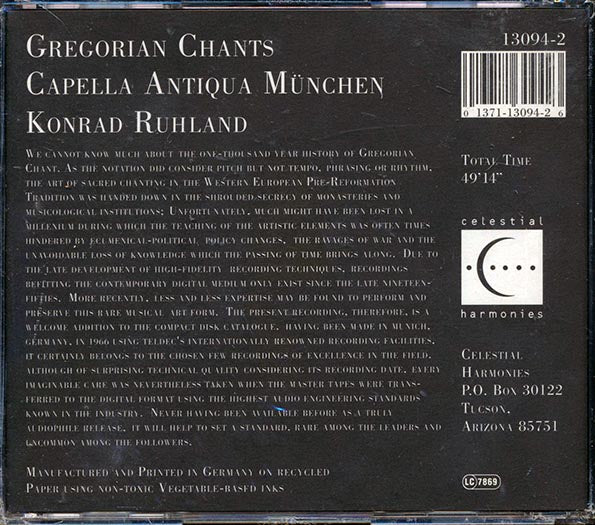 Capella Antiqua Munchen, Konrad Ruhland - Gregorian Chants