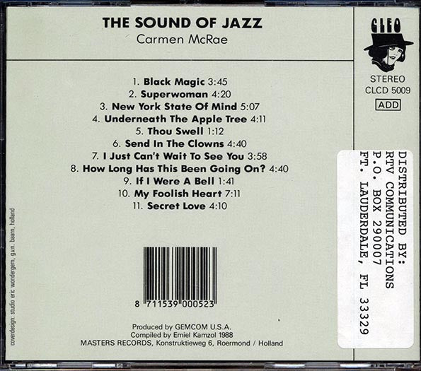 Carmen McRae - The Sound Of Jazz