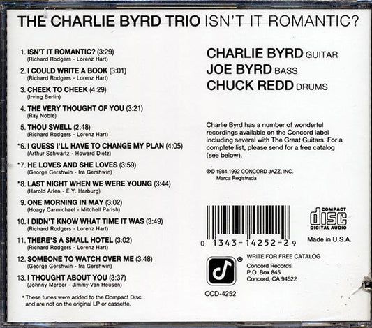 Charlie Byrd Trio - Isn't It Romantic (marked/ltd stock)