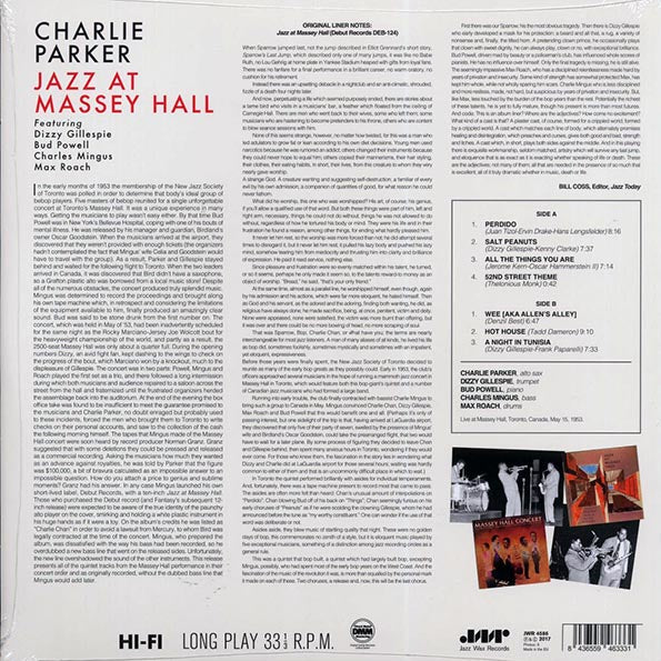 Charlie Parker, Dizzy Gillespie, Bud Powell, Charles Mingus, Max Roach - Jazz At Massey Hall (ltd. ed.) (180g) (remastered)