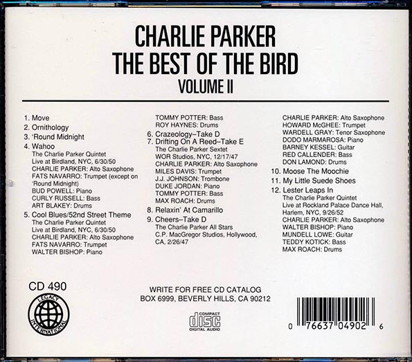 Charlie Parker - The Best Of The Bird Volume 2
