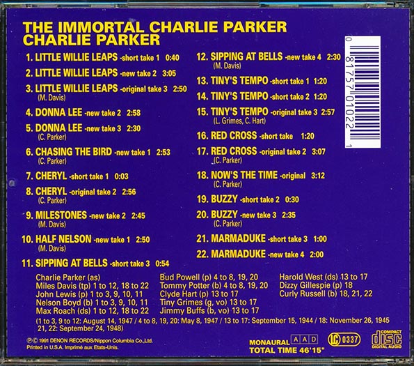 Charlie Parker - The Immortal Charlie Parker